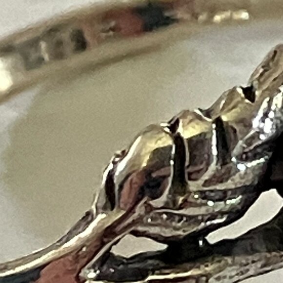 Gorgeous sterling silver rose and leaves ring - Picture 8 of 8